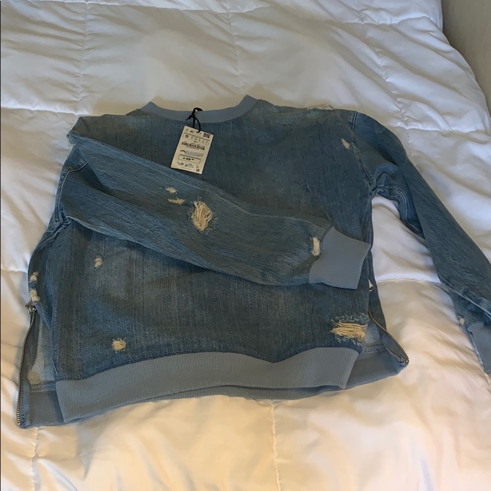 Zara denium crewneck